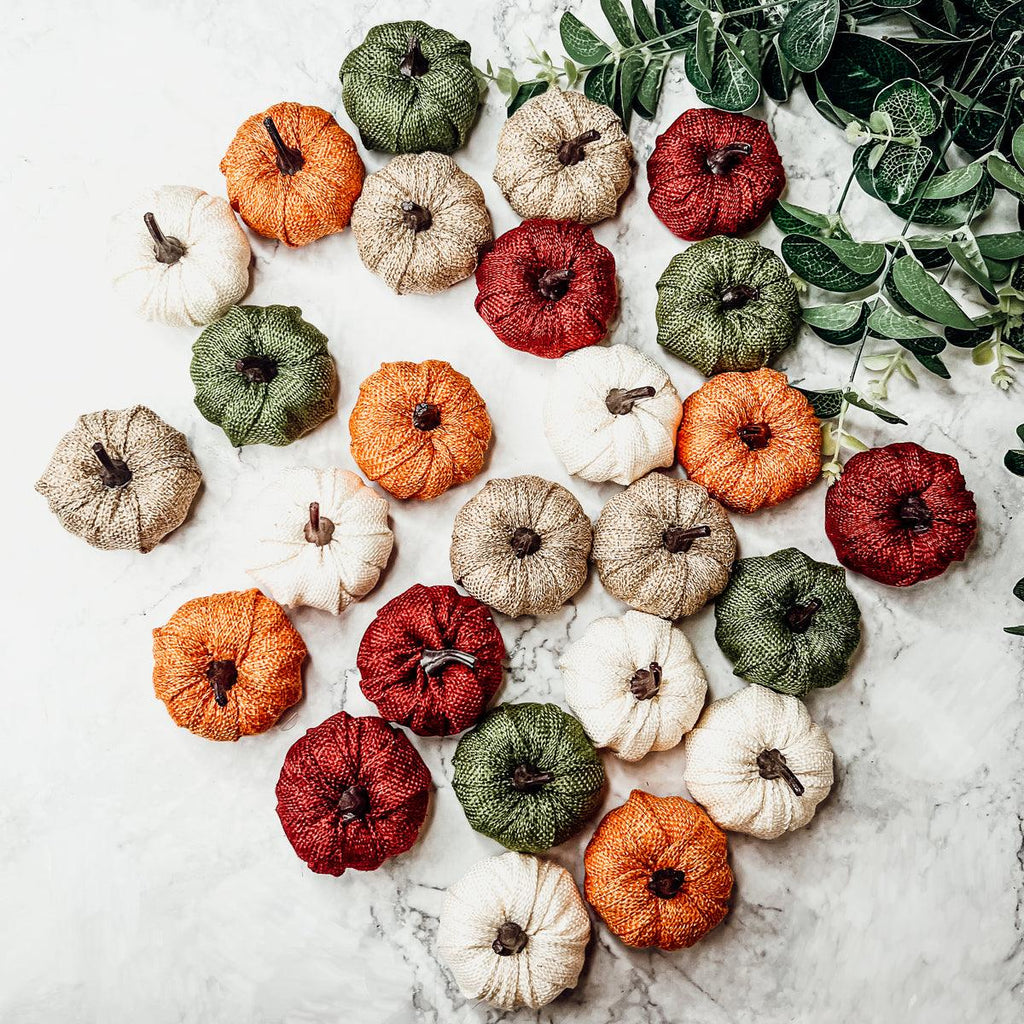 Mini Citrouilles décoratives en Jute