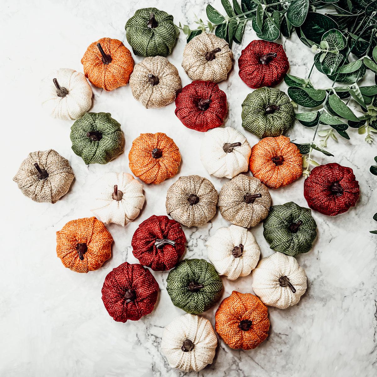 Mini Citrouilles décoratives en Jute
