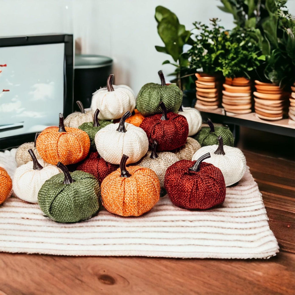 Mini Citrouilles décoratives en Jute