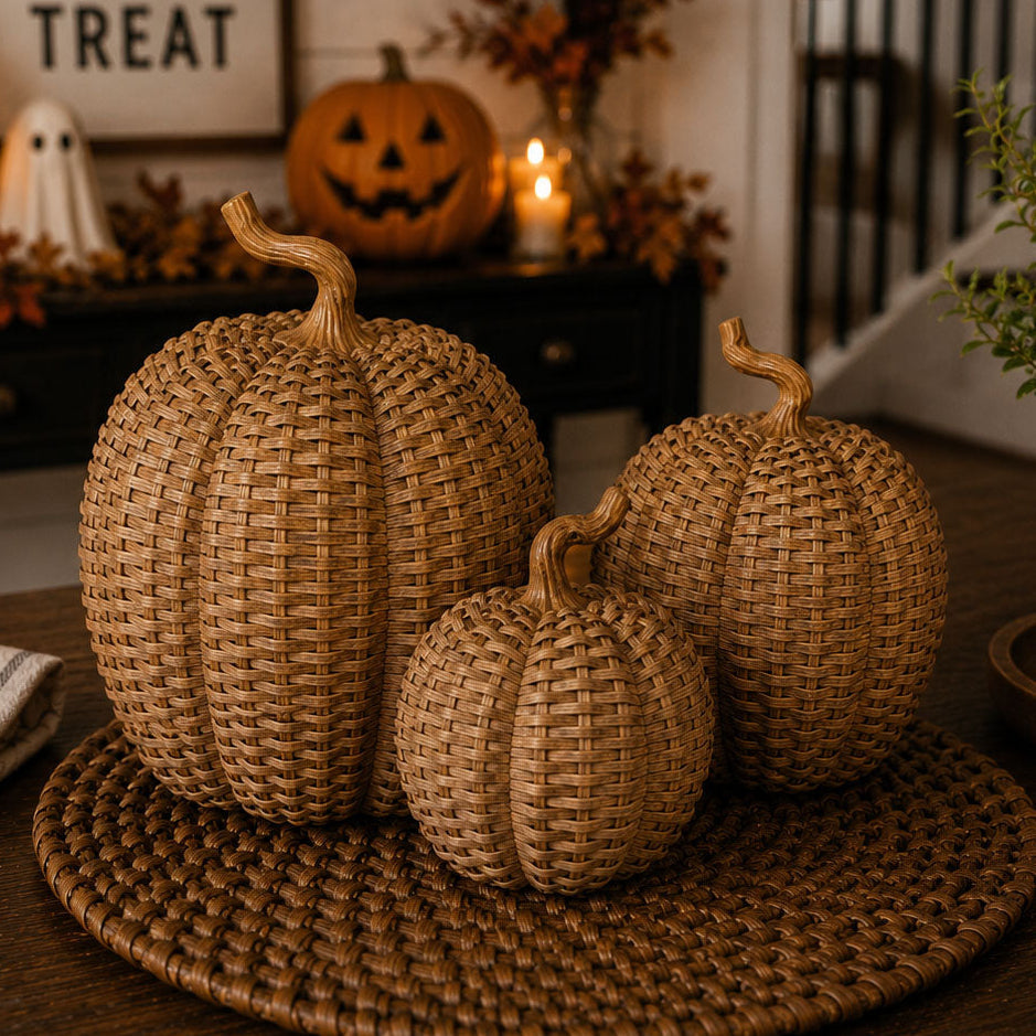 Citrouilles décoratives tressées