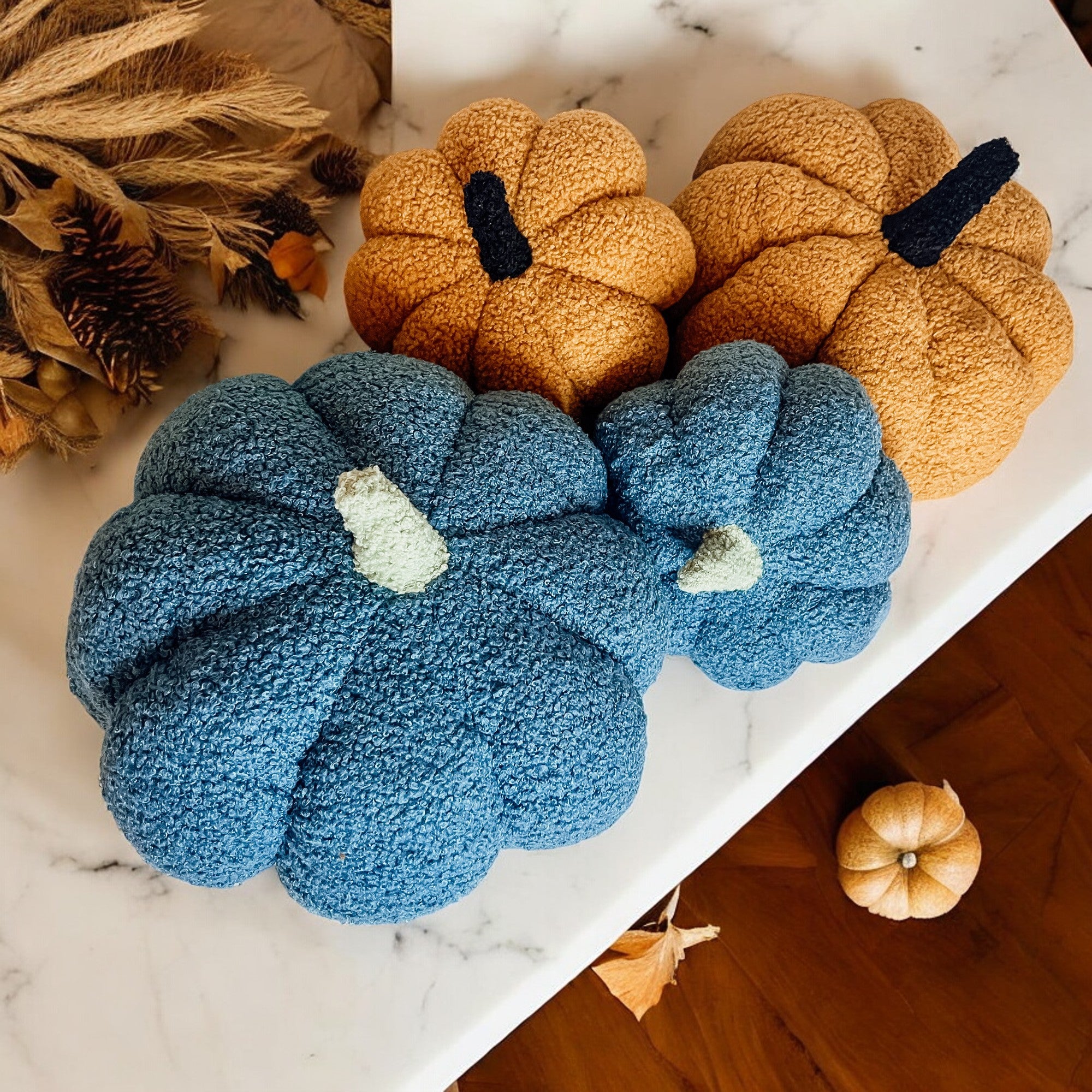 Citrouille décorative en peluche