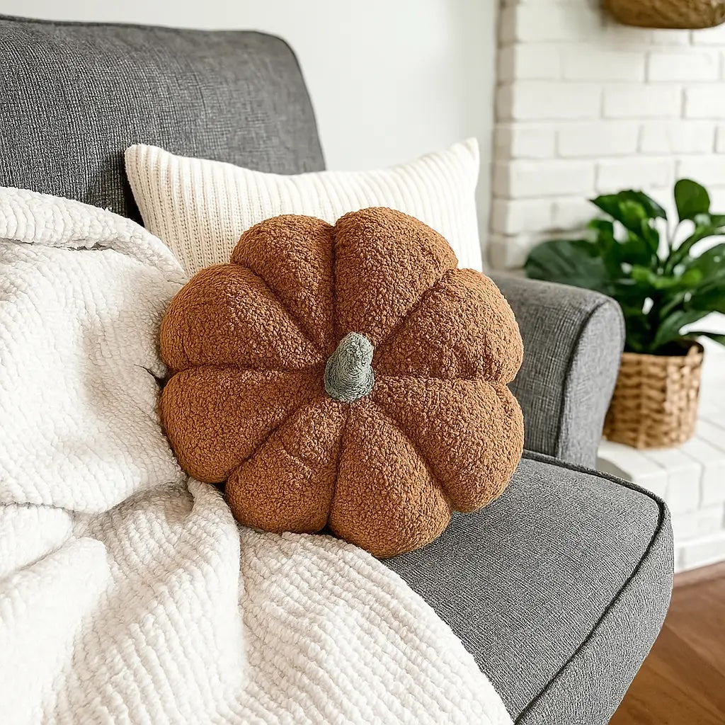 Citrouille décorative en peluche