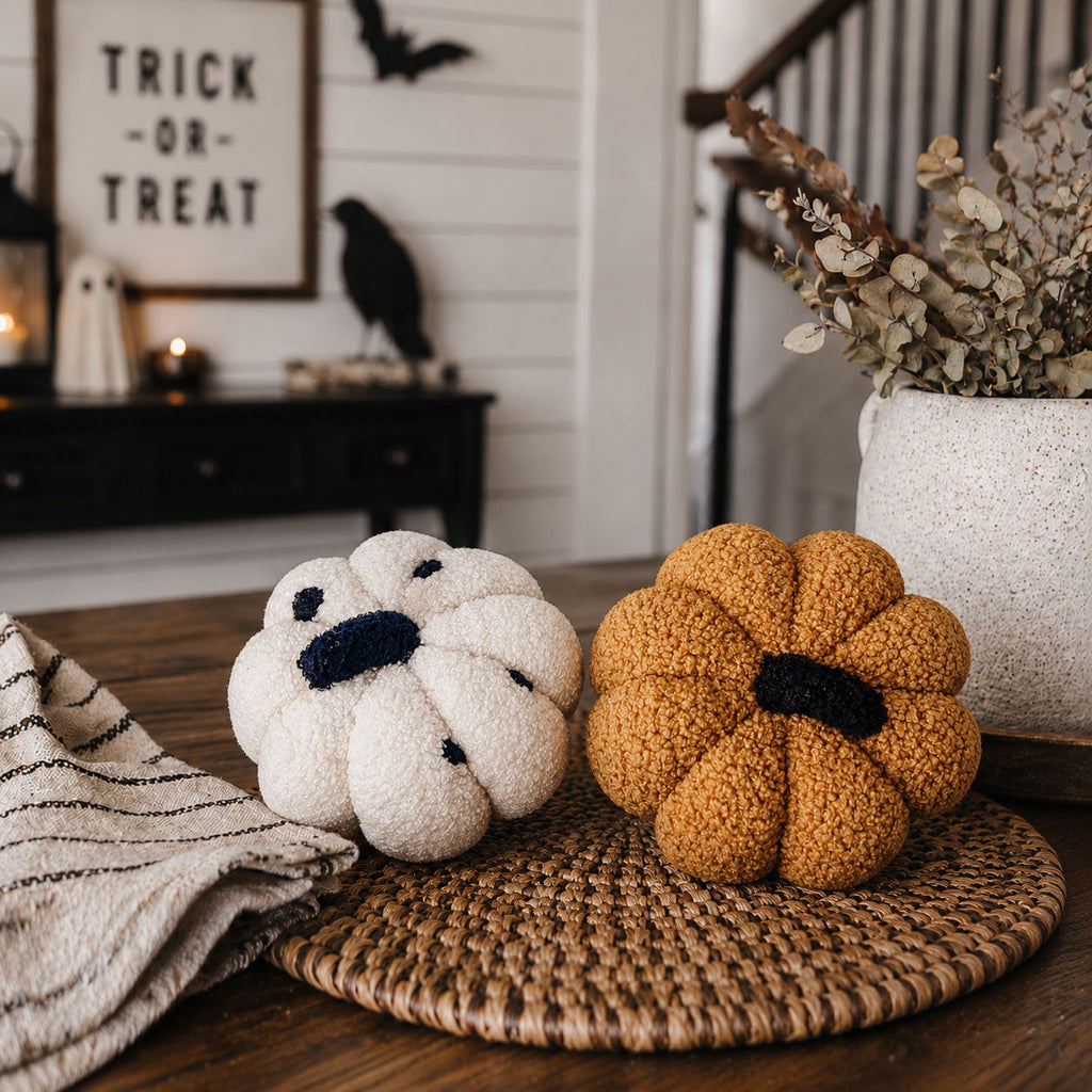 Citrouille décorative en peluche