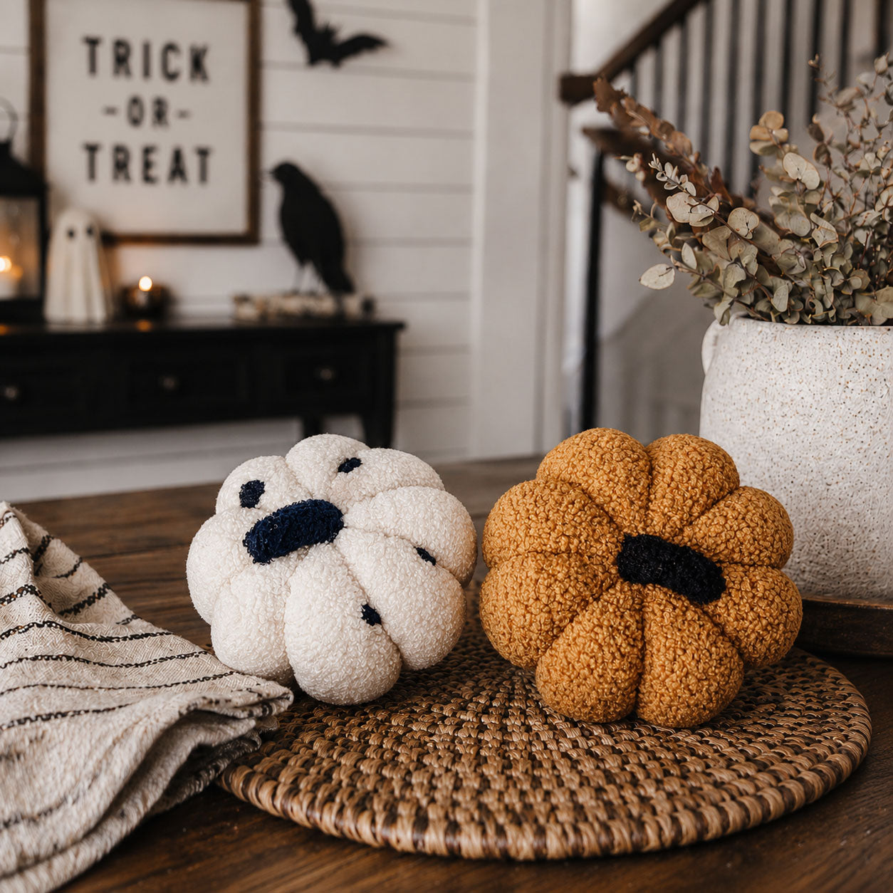 Citrouille décorative en peluche